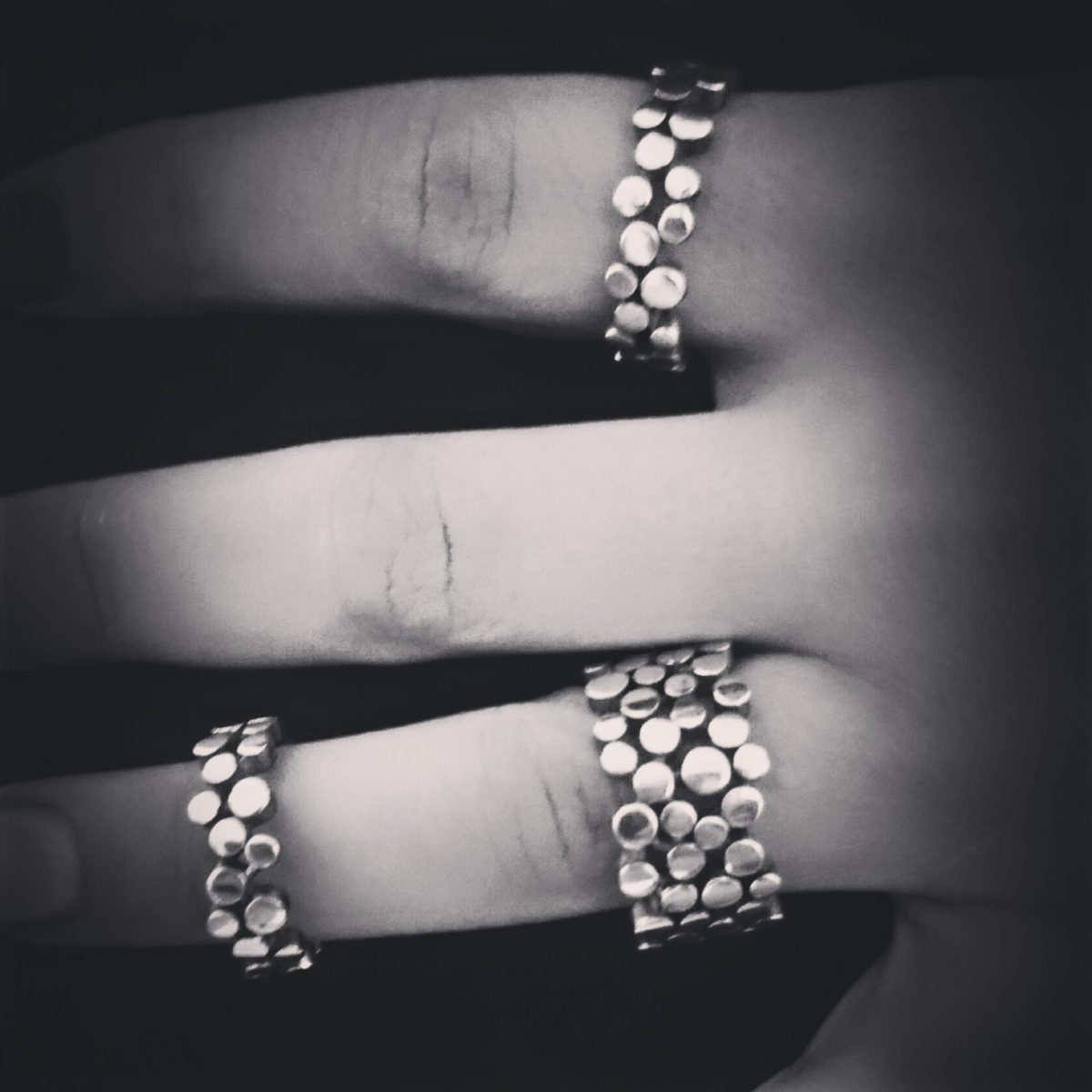 Dainty Ring with Dots Sterling Silver 925, Minimalist Ring