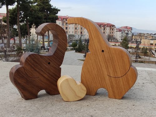 Wooden Puzzle Elephants with Heart