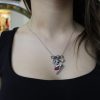 Girl on a Swing Necklace, Swinging Girl Pendant Sterling Silver 925