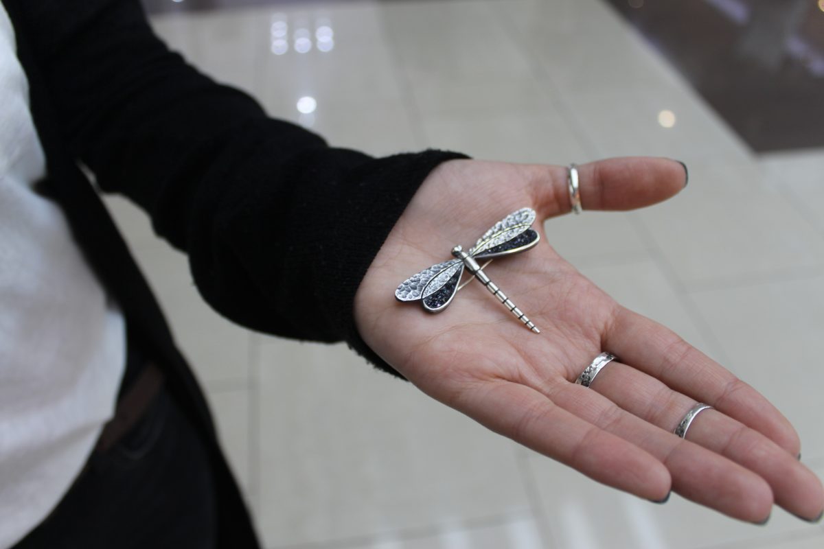 Silver Brooch Dragonfly, Sterling Silver 925 Pin Brooch