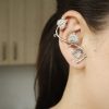 Cartilage Studs Earrings Leaves Sterling Silver 925