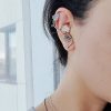 Cartilage Studs Earrings Leaves Sterling Silver 925