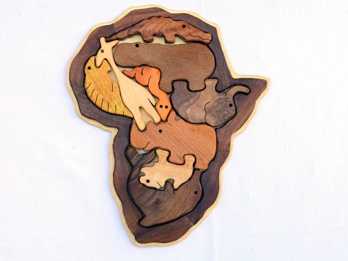 Wooden Puzzle Toy Africa with Animals