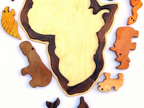 Wooden Puzzle Toy Africa with Animals