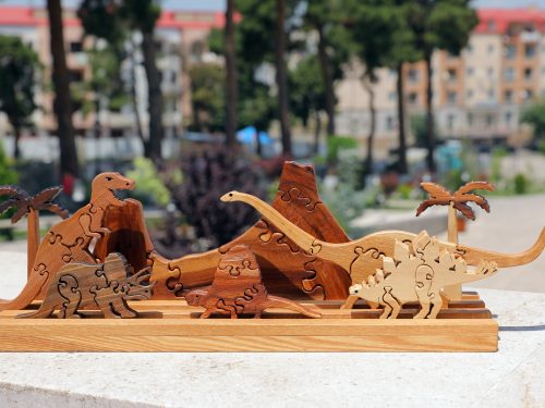 Wooden Jurassic Park Puzzle with wonderful dinosaurs, Puzzle Wooden Toy for Kids