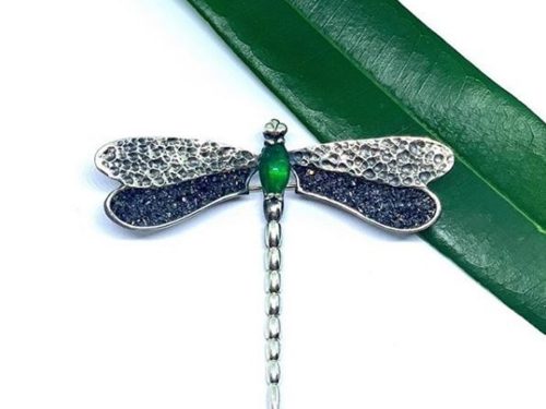 Silver Brooch Dragonfly, Sterling Silver 925 Pin Brooch