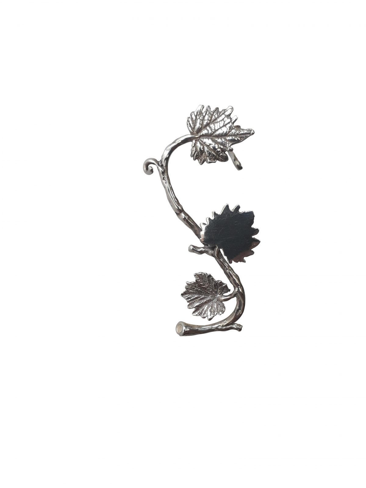 Cartilage Studs Earrings Leaves Sterling Silver 925