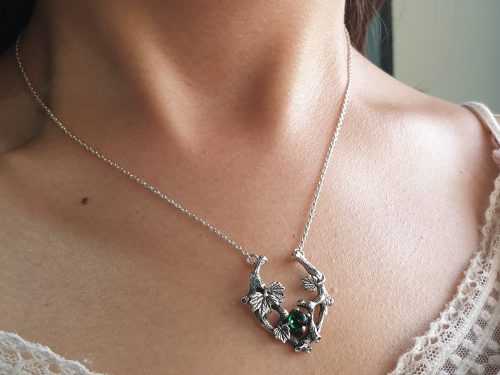 Grape Branch Necklace Sterling Silver 925