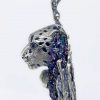 Silver Leopard Pendant with Druzy Rainbow Carborundum