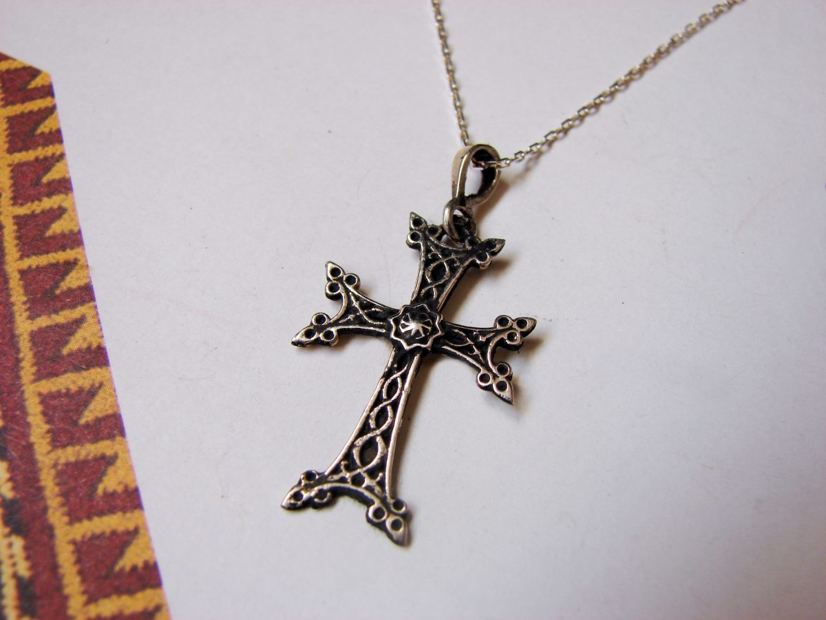 Silver Armenian Cross Khachqar Ornament