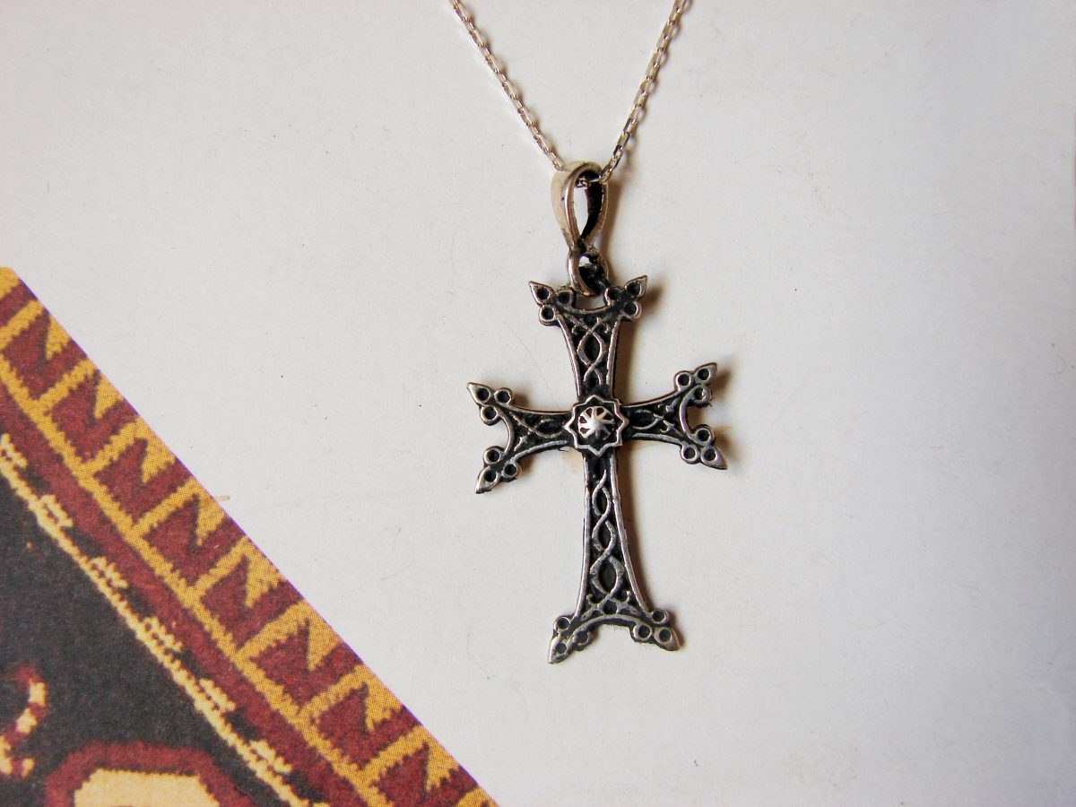 Silver Armenian Cross Khachqar Ornament