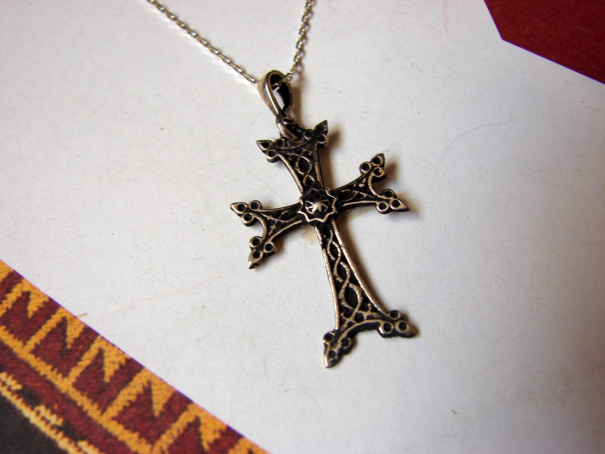 Silver Armenian Cross Khachqar Ornament