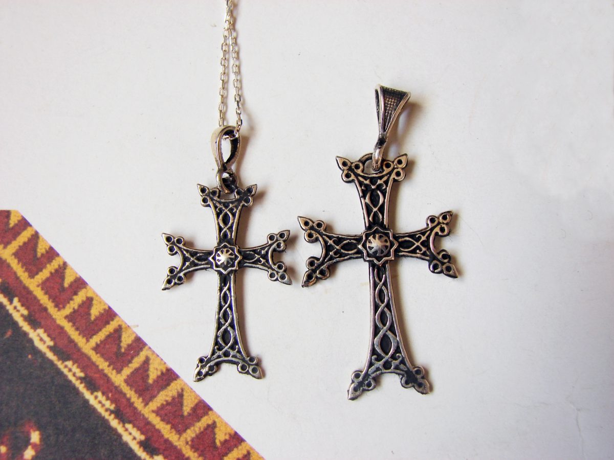 Silver Armenian Cross Khachqar Ornament