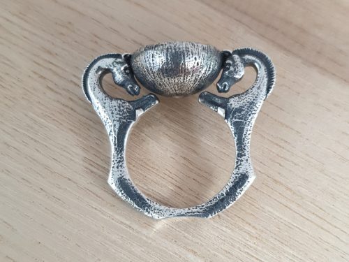 Ring Horses Sterling Silver 925, Rainbow Carborundum
