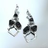 Long Dangle Earrings Sterling Silver 925 with Druzy Rainbow Carborundum