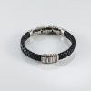Genuine Leather Bracelet For Men with Chain Sterling Silver 925
