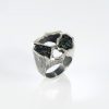 Large Ring Sterling Silver 925 with Druzy Rainbow Carborundum