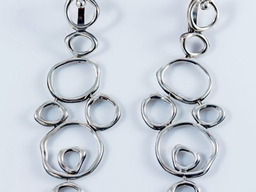 Large Earrings Air Sterling Silver 925