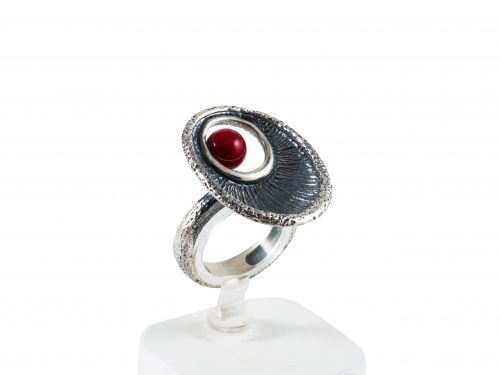 Red Coral Ring Sterling Silver 925