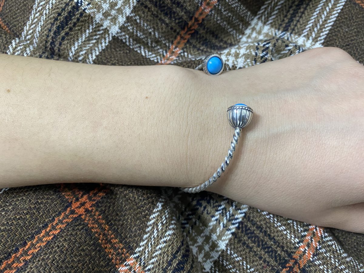 Cuff Bracelet Sterling Silver 925 with Turquoise