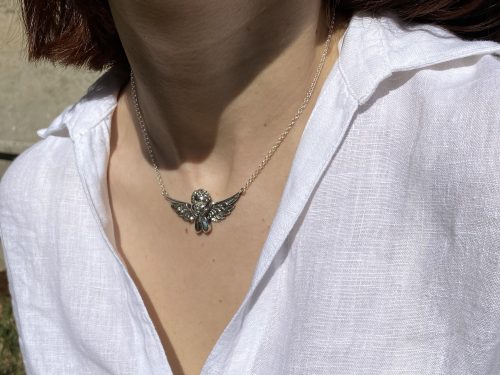 Guardian Angel Necklace, Baby Angel Pendant Sterling Silver 925