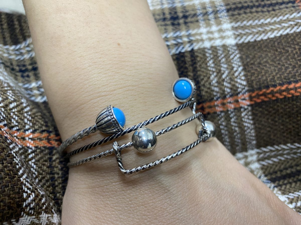 Cuff Bracelet Sterling Silver 925 with Turquoise