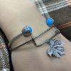 Bangle Bracelet Grape Leaves Sterling Silver 925