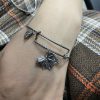 Bangle Bracelet Grape Leaves Sterling Silver 925