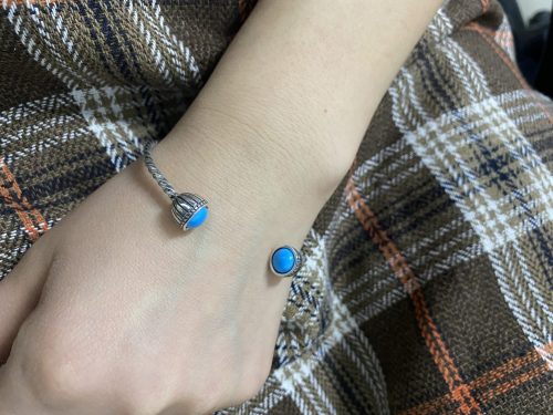 Cuff Bracelet Sterling Silver 925 with Turquoise