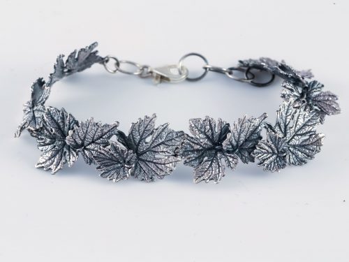Bracelet Tree Branch with Leaves Sterling Silver 925