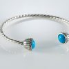 Cuff Bracelet Sterling Silver 925 with Turquoise