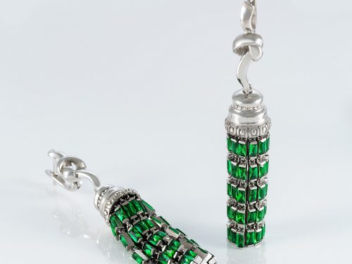 Long Tassel Earrings Sterling Silver 925 with Cubic Zirconia