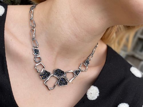 Wide Choker Collar Necklace, Choker Necklace Sterling Silver 925