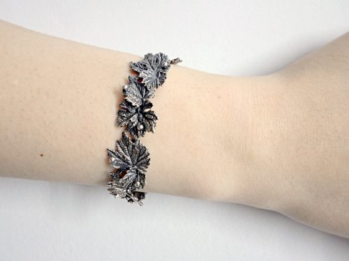 Bracelet Tree Branch with Leaves Sterling Silver 925