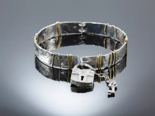 Lock with Key Silver Bracelet