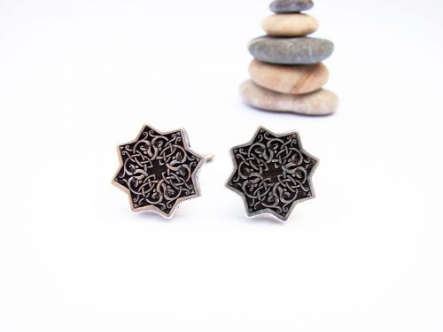 Men's Cufflinks Sterling Silver 925 with beautiful ornament