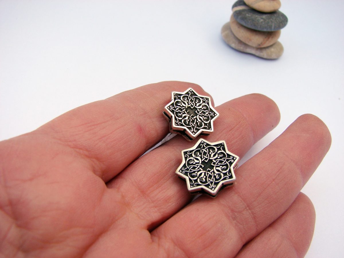 Men's Cufflinks Sterling Silver 925 with beautiful ornament