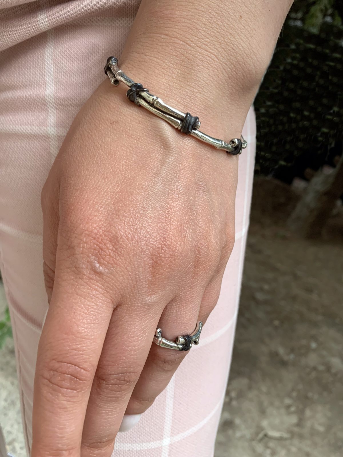 Cuff Bracelet Bamboo For Women Sterling Silver 925