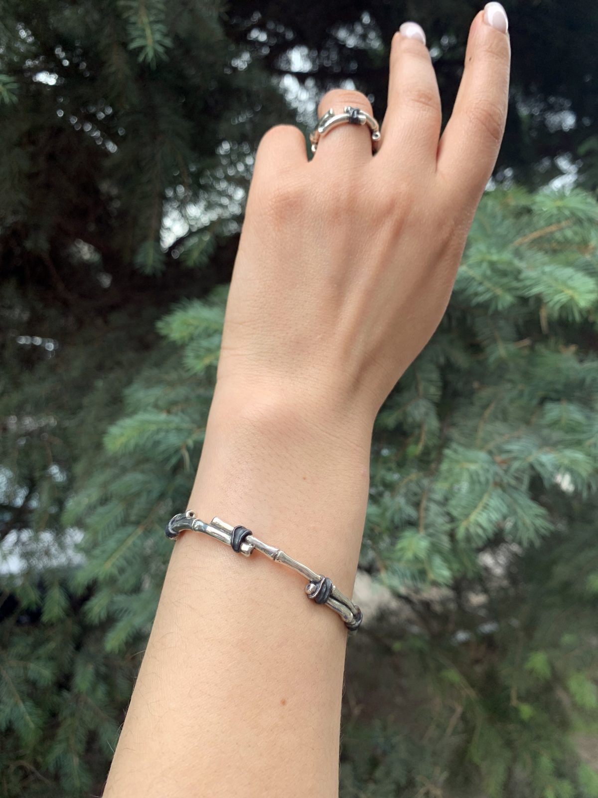 Cuff Bracelet Bamboo For Women Sterling Silver 925