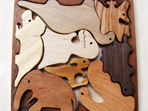 Wooden Puzzle Toy Dinosaurs, Puzzle Wooden Еducational Toy for Kids, Boys and Girls Wood Toys