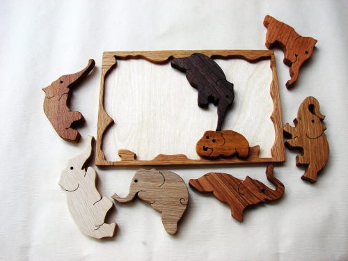 Elephants Wooden Puzzle Toy, Puzzle Wooden Еducational Toy for Kids