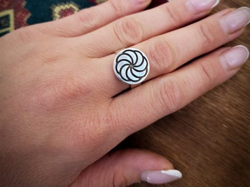 Ring Wheel of Eternity Sterling Silver 925, Open Adjustable Ring