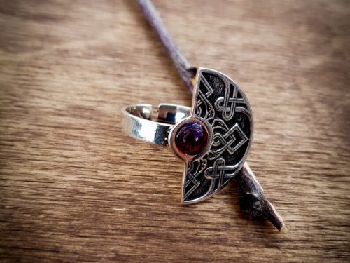 Armenian Ornament Ring Sterling Silver 925, Open Adjustable Ring