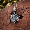 Armenian Silver Pendant Octagon, Eight pointed Star