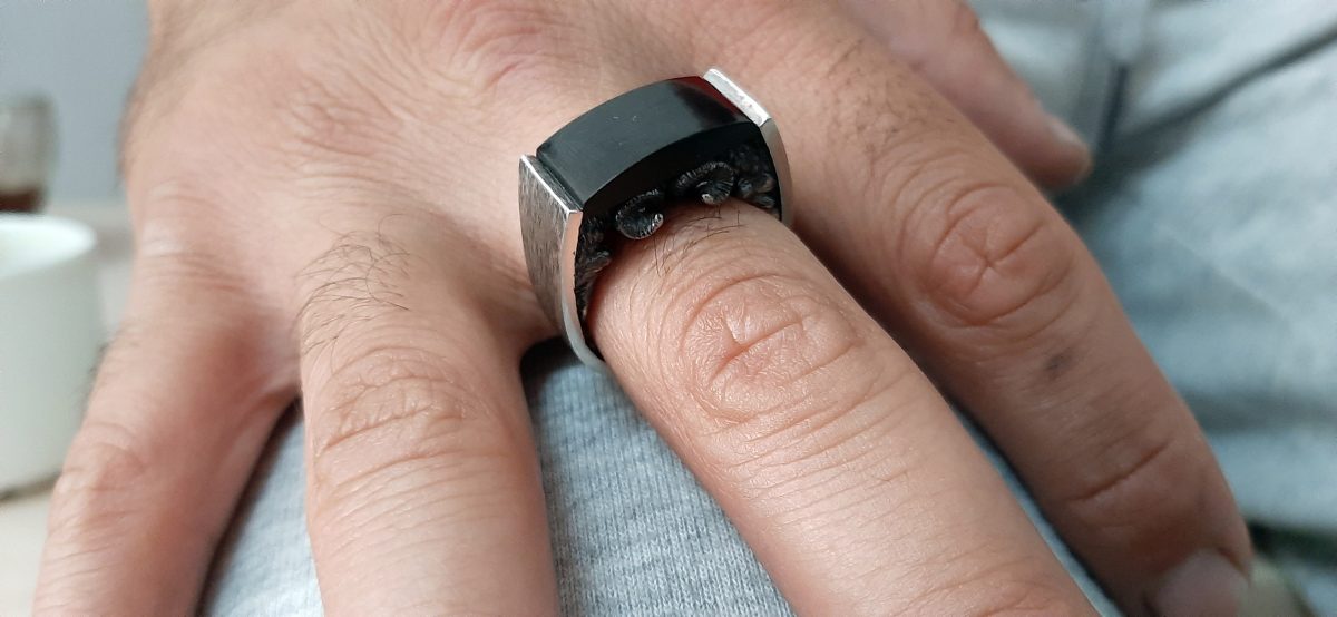 Ring for Men Aries Sterling Silver 925, Men's Onyx Ring