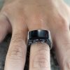 Ring for Men Aries Sterling Silver 925, Men's Onyx Ring