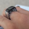 Ring for Men Aries Sterling Silver 925, Men's Onyx Ring