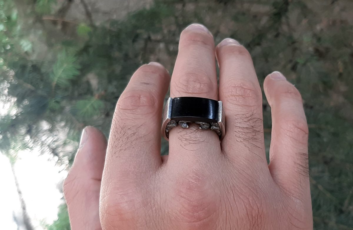 Ring for Men Aries Sterling Silver 925, Men's Onyx Ring