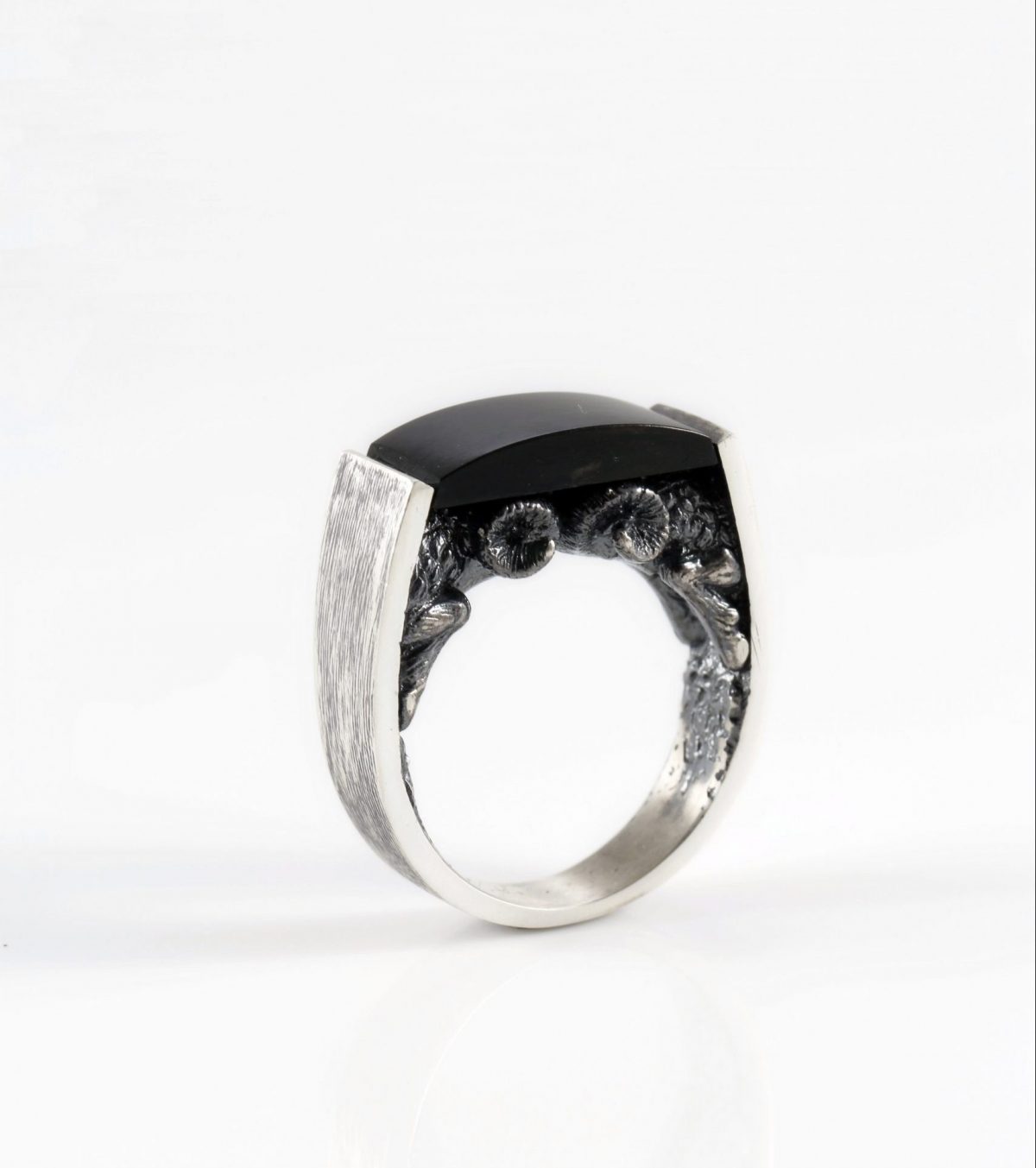 Ring for Men Aries Sterling Silver 925, Men's Onyx Ring