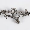 Brooch Bird on the Tree Sterling Silver 925, Bird Brooch